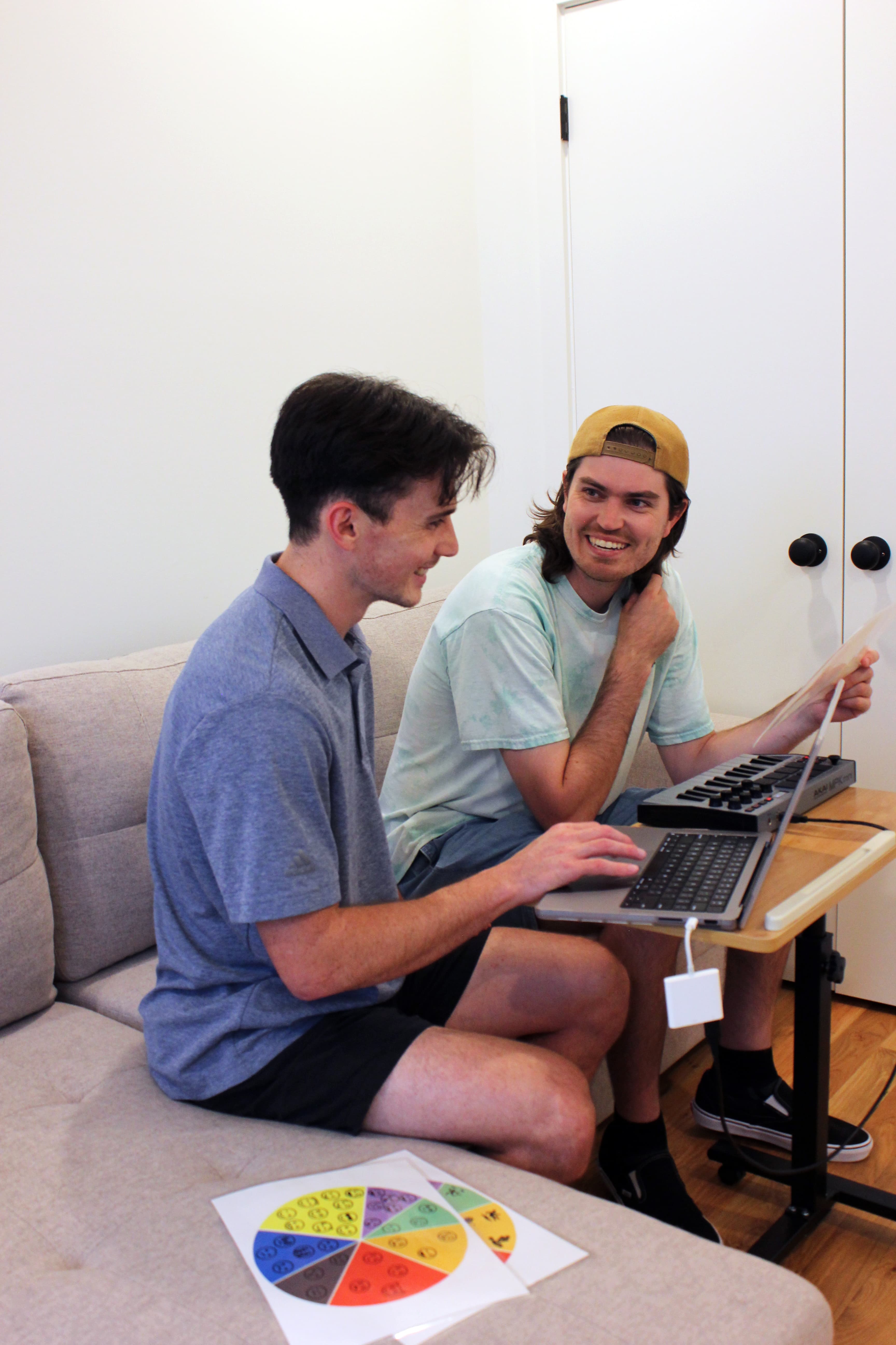 Noah Perales with a client