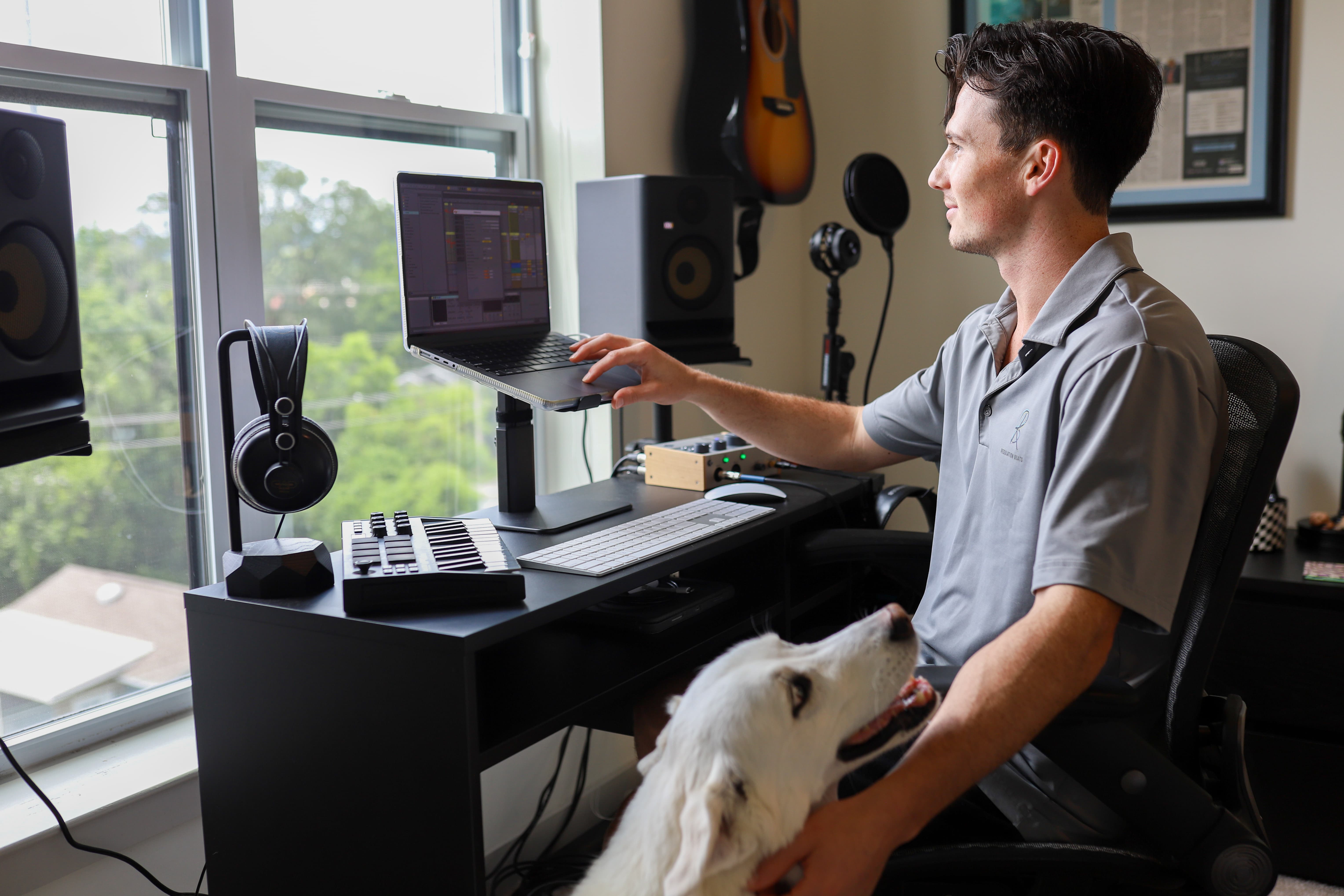 Noah Perales and his audio studio