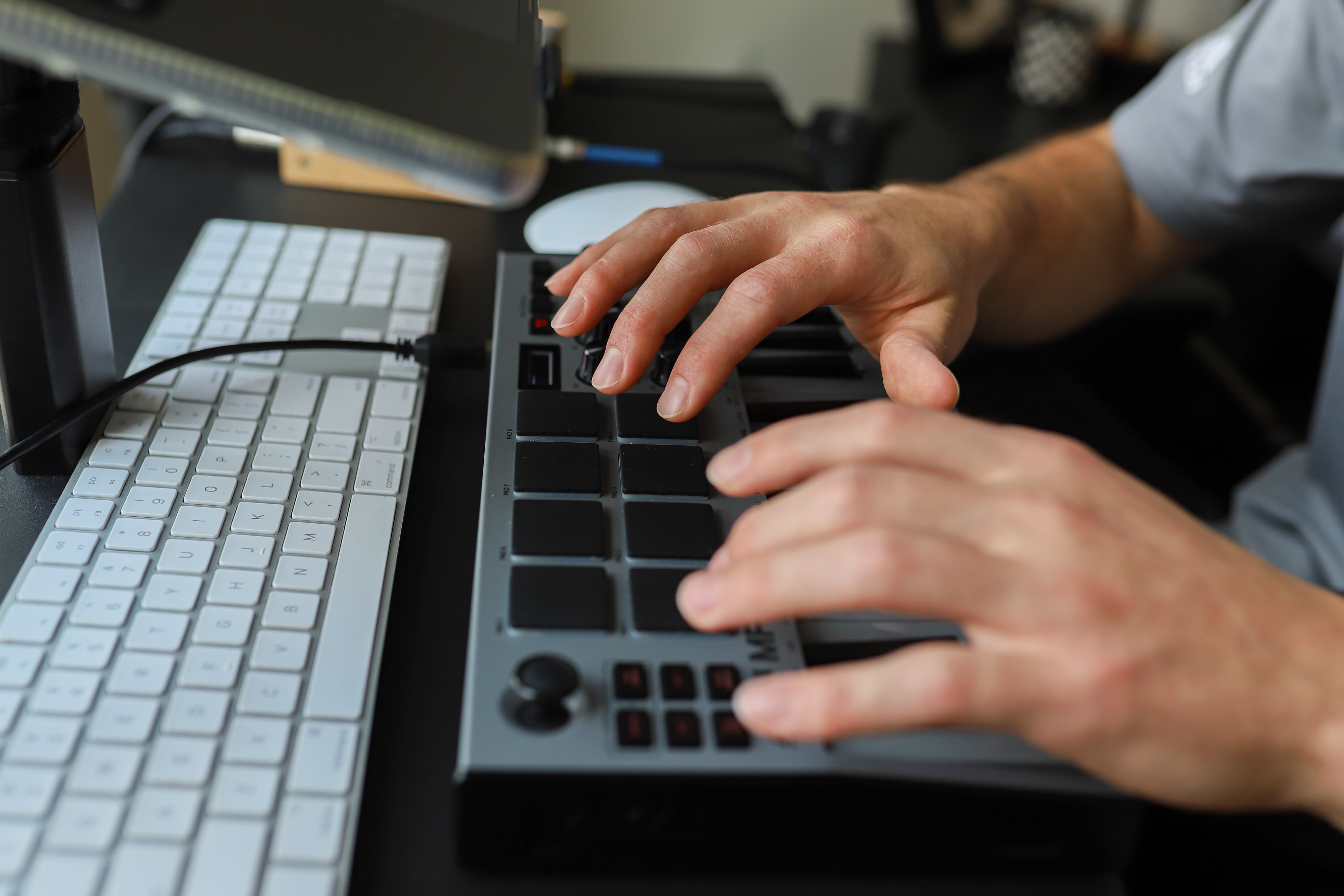 Noah Perales Working at his Station