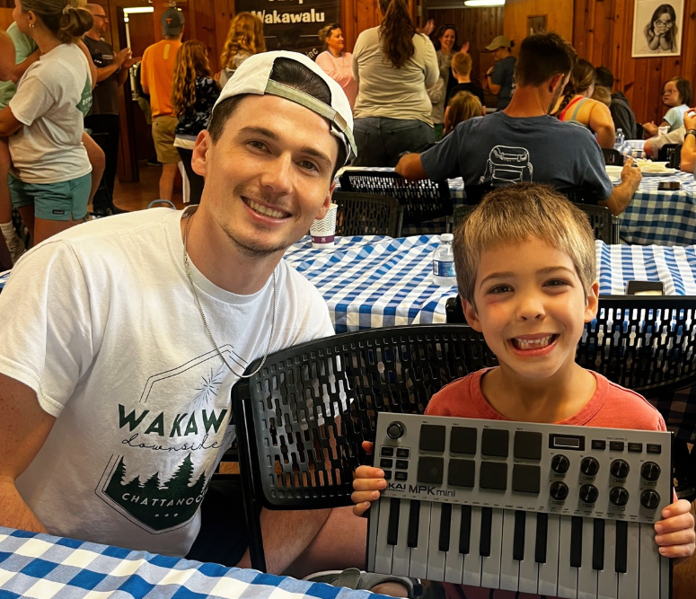 Noah Perales with a music client